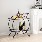 Industrial Bar Carts For The Home Bar Serving Cart  Rolling Bar Cart Black Wi   