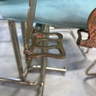 Vtg Mcm Brass Hinged Owl Folding Bookend 5 5  Tall With Sticker