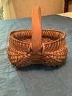Vintage Hand Made Splint Primitive  Buttocks Egg Basket Small