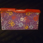 Huggies Red Hand Prints Baby Wet Wipe Case Container Box Holder empty  Euc Clean