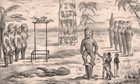 1839 Jacques Arago Hawaii Engraving  Heiau Sandwich Islands  kealakekua  Owhyhee