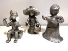 Hudson Pewter Walli Ortman 3pc Lot Little Cook Visit Grandma Dress Up Girl Vtg