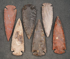 6 Colorful 3 8  Flint Arrowhead Spearheads Point Knife Blade  I-402