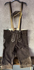 Edelnice German Lederhosen4u Brown Suede Leather Bavarian Trachten Mens Size 38