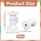 30pcs Wood Spools Small Empty Thread Spool White Wire Weaving Bobbins Wooden    