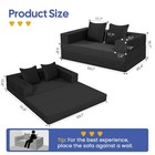 Comax Futon Sofa Bed  4   in   1 Convertible L-shaped Loveseat  Black 