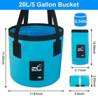 5 Gallon Collapsible Bucket With Handle  Car Wash Foldable 20l  Blue