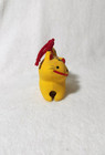 Minimalist Japanese Tiger Dorei Bell     Yellow Clay Figurine With Red Cord  6 Cm