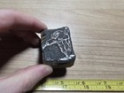 Vintage Letterpress Printing Block Baseball Player Throwing Glove