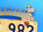 Vintage 1940 Vermont License Plate With   green Mountain State   Topper