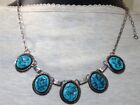 Navajo Larry Sandoval Arizona Turquoise Sterling Silver Necklace Earrings Cuff