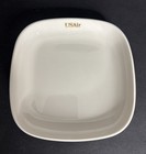 2 Usair Airlines Square Appetizer Snack Plates 5 3 4  Vintage Gold Logo Ceramic
