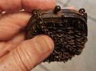 Antique Doll Accessory Metal Mesh Bag Purse Tiny Miniature French Fashion Design