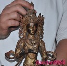 12 old Tibet Buddhism Temple Bronze Gilt Tara Kwan-yin Guanyin Buddha Statue