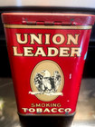 1930s Union Leader Smoking Tobacco Pocket Tin 99  Lithograph Clean Nice Look  
