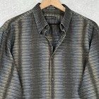 Vintage Jhane Barnes Shirt Xl Black Abstract Lightweight Woven In Japan Button