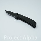 6 25  Full Stainless Steel Black Spring Assisted Tactical Folding Pocket Knife