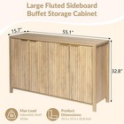 4-door Modern Wave Fluted Buffet Storage Cabinet With Adjustable Shelf