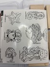 Stampin  Up Fishy Friends - Wood Rubber Stamp Set Of 6 Ocean Sea Un-mounted New