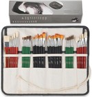 Artify 41 Pieces Long Handle Paint Brushes Set Includes A Carrying Canvas Roll