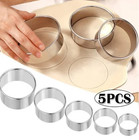 5 Pcs Stainless Steel Biscuit Dumpling Pastry Cake Cutting Mold Set Round