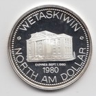 1980 Wetaskiwin Alberta Fine Silver Trade Dollar Token Canada