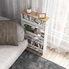 4-tier Slim Rolling Storage Cart Wooden Kitchen Utility Cart