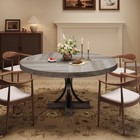Farmhouse Round Kitchen Table  47 Inch Wood Round Dining Table For 4-6 People