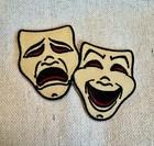 Comedy Tragedy Masks Iron-on Patch New Embroidered Drama Theatre Acting Emblem