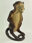 Vintage Orignal  Hubley Monkey Cast Iron Doorstop Sitting With Curled Tail