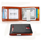 Slim Mens Wallet With Money Clip Leather Rfid Blocking Bifold Credit Card Holder