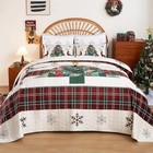  Velvet Christmas Quilt Queen Size-cream Bedspread Comforter Queen 92x96 Green