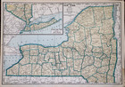 Vintage 1940 State   County Map Of New York - 15x21