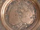 Antique  Islamic Middle East Etched Copper Plate-hand Made And Decorated-nice 