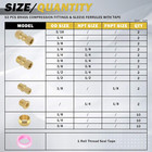 53 Pcs Brass Compression Fittings Assortment Kit  1 8 3 16 1 4  3 8 1 2  Od Tube