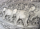 Superb 212g Anglo Indian Ceylon Solid Silver Dish Tray C1920 Antique Elephants