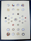 Collector Card Of Floral Buttons - Varying Styles  Ages N849