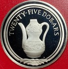 1988 British Virgin Islands  25 Proof  64 Oz Silver Pitcher Flowers Sunken Ship