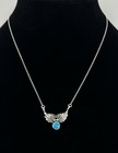 Vintage Artisan Rb Sterling Wings Turquoise Southwestern Navajo Style Necklace