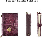 Refillable Leather Journal  Handmade Purple Leather Notebook With Bookmark For M