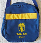 Raffles Luxury Hotel Blue   Gold Canvas Travel Bag  Singapore