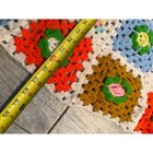 Crochet Granny Square Blanket 87  Floral Retro Afghan Rainbow Throw Handmade
