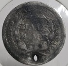 1853 Seated Liberty Half Dime 5c Coin   With Arrows   Holed   Free Shipping 