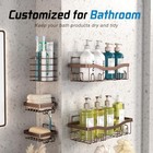 Adhesive Shower Caddy  No Drilling Bath Organizers 5 Pack  Rustproof Bronze