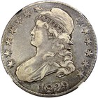 1829 7 50c Ngc Vf30 O-101  unlabeled  Capped Bust   Choice Xf Luster 