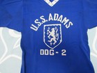 Vintage U s s  Uss Adams Ddg-2 Usn Navy Guided Missile Destroyer Jersey Usa S