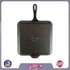 Lodge 11 Inch Square Cast Iron Griddle Pre Seasoned Skillet Pan