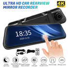 4k 10  Dual Dash Cam Car Rear Mirror View Backup Dual Camera Night Vision Ips Us
