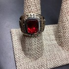 High School Class Ring Red Stone 8 1 4