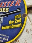 Vintage Winchester Porcelain Sign Shot Gun Ammo Cartridges Rifle Firearm Hunting